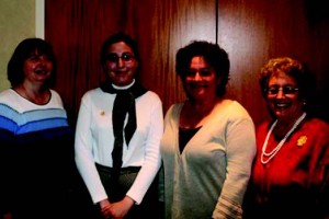 Friends’ Board Members and Epsilon Theta Representative (left to right)- Janice Provencher; Alyssa Kersting, MIT Epsilon Theta Fraternity; Ellen Forrestor, and Betsy Shure-Gross.