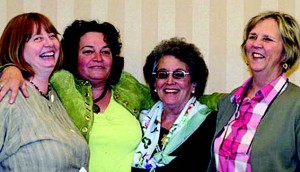 Past and current Presidents Janice Provencher, Ellen Forrester, Betsy Shure Gross, and Barbara Mackey. Photo Credit: Bruce Wolff