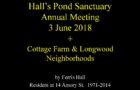 History of Cottage Farm and Hall’s Pond” by Ferris Hall